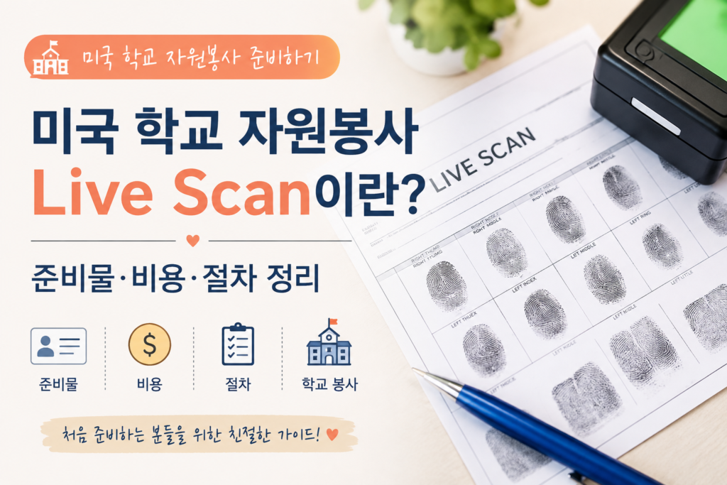 미국 학교 자원봉사 Live Scan 준비 방법