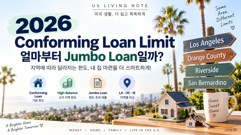 2026 Conforming Loan Limit LA Orange County Riverside San Bernardino Jumbo Loan 기준 비교