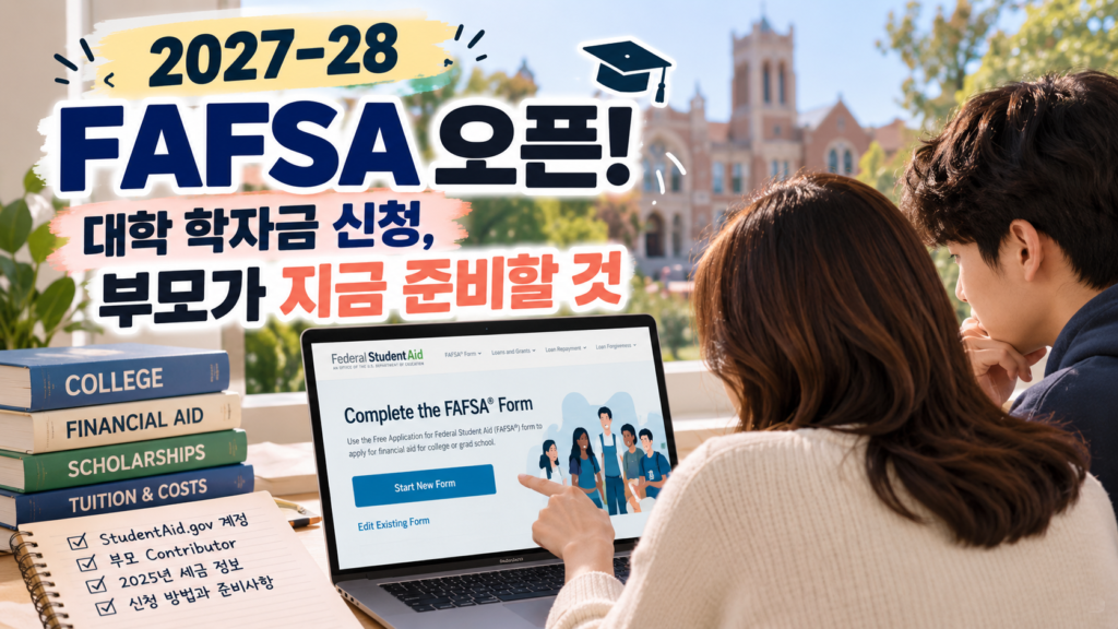 2027–28 FAFSA 대학 학자금 신청과 부모 준비사항